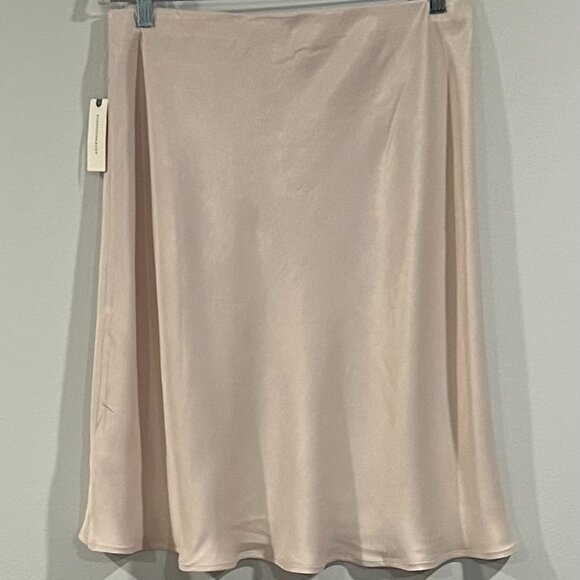 Anthropologie The Tilda Knee-Length Slip Skirt Size L in Neutral - Picture 1 of 5